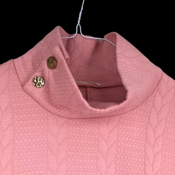 Women’s Sunday Up Pink Sweater Dress, Fan Favorite, Textured Pebble & Braids M - Picture 5 of 12